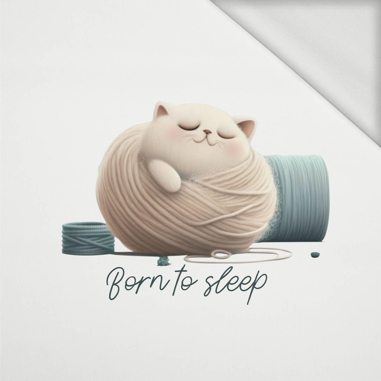 SLEEPING CAT - panel (75cm x 80cm) dzianina pętelkowa