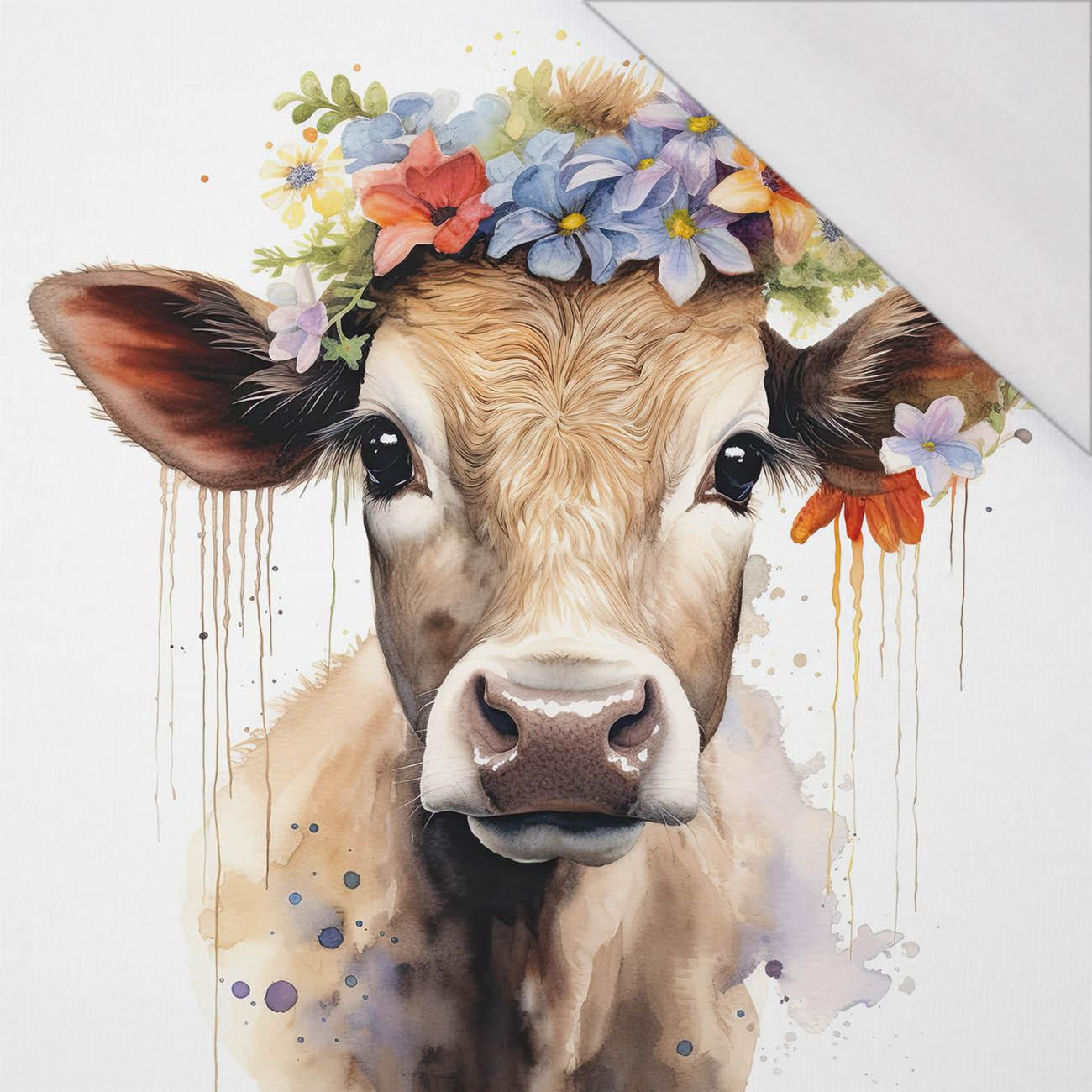 WATERCOLOR COW - panel (75cm x 80cm) SINGLE JERSEY