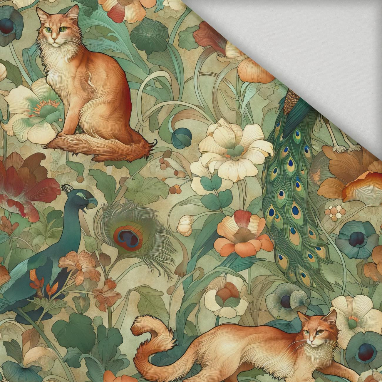 ART NOUVEAU CATS & FLOWERS WZ. 2 - tkanina szybkoschnąca