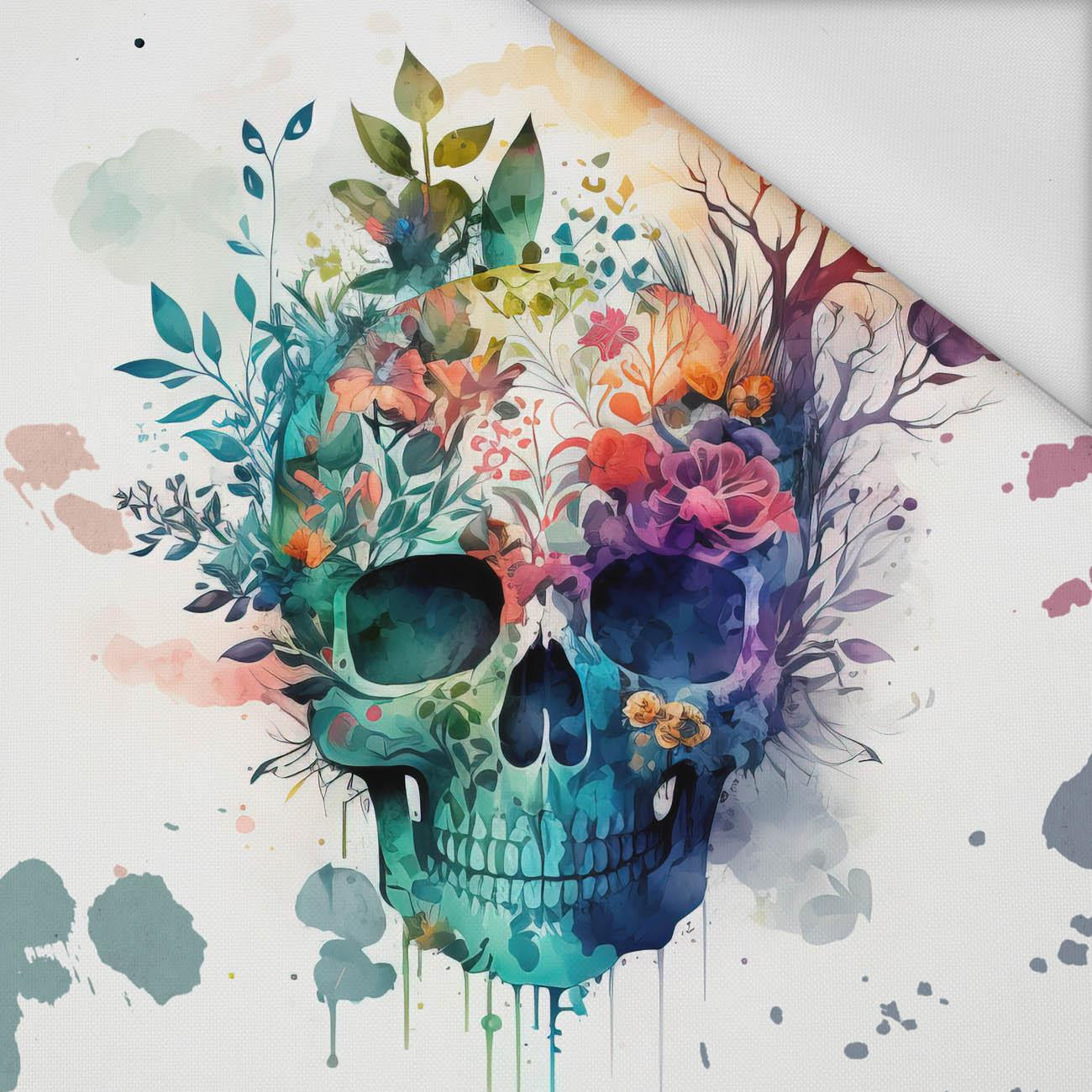 WATERCOLOR SKULL - PANEL (60cm x 50cm) tkanina wodoodporna