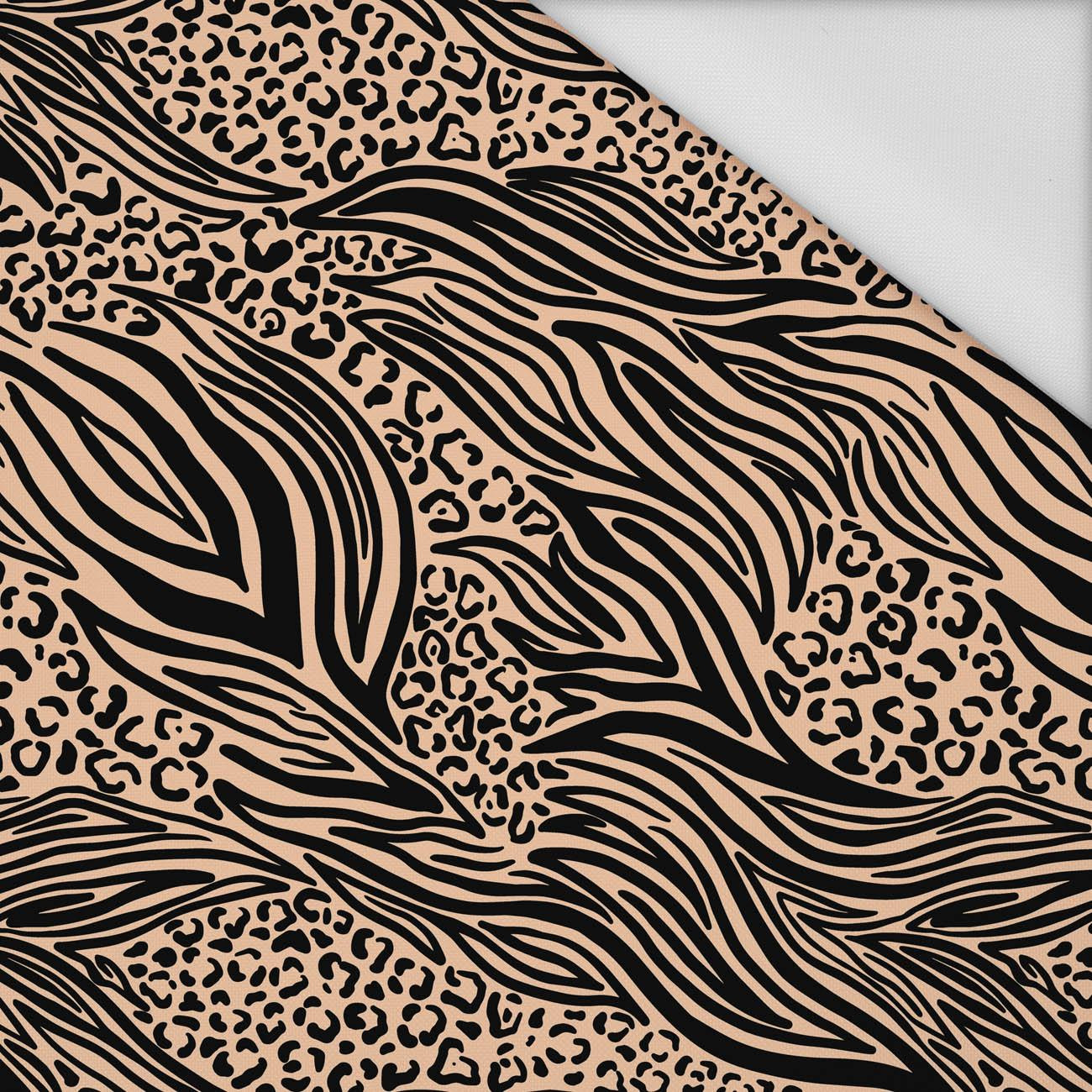 ZWIERZĘCY MIX / beżowy - tkanina wodoodporna