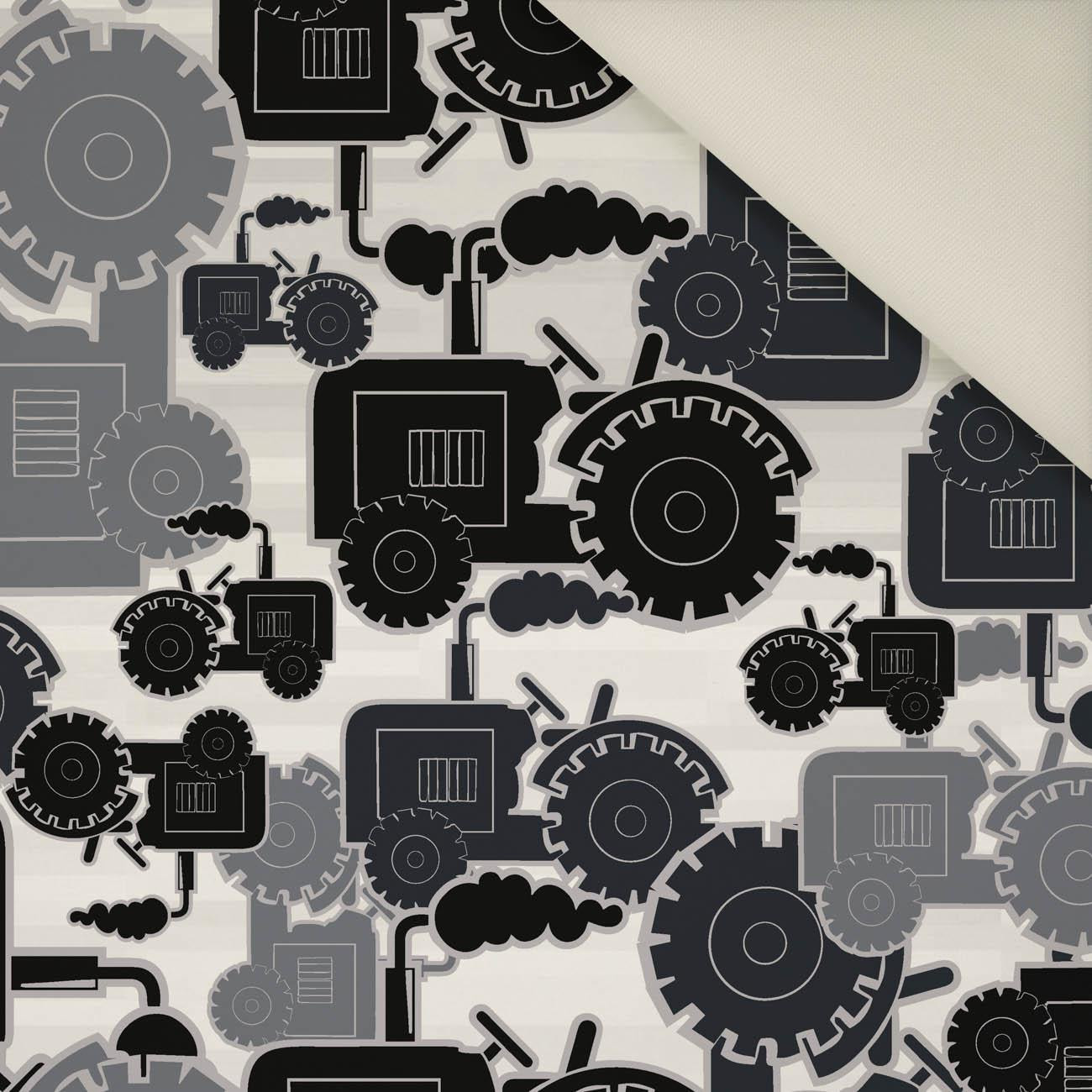 TRAKTORY / szare - Welur tapicerski