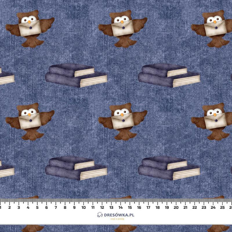 SOWY / książki (MAGICZNA SZKOŁA) / ACID WASH GRANATOWY - dresówka pętelkowa