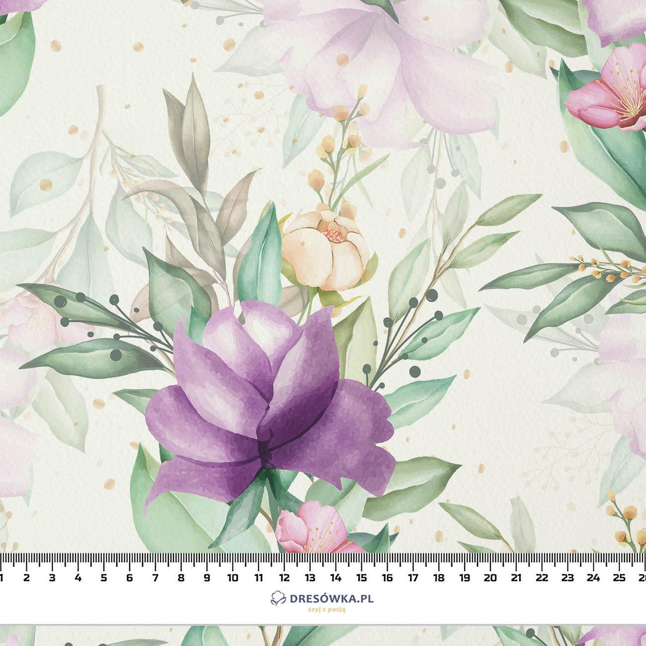 FIOLETOWE MAGNOLIE - single jersey z elastanem 
