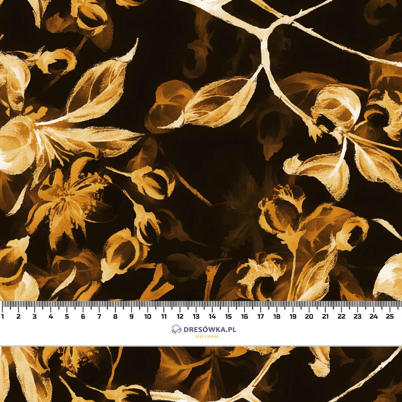 KWIATY JABŁONI wz. 1 (złoty) / czarny - single jersey z elastanem ITY