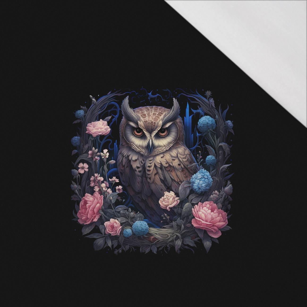 GOTHIC OWL - PANEL (60cm x 50cm) SINGLE JERSEY