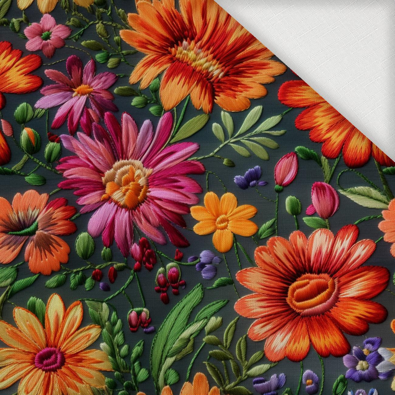 FLOWERS 3D WZ. 2 - Tkanina na obrusy