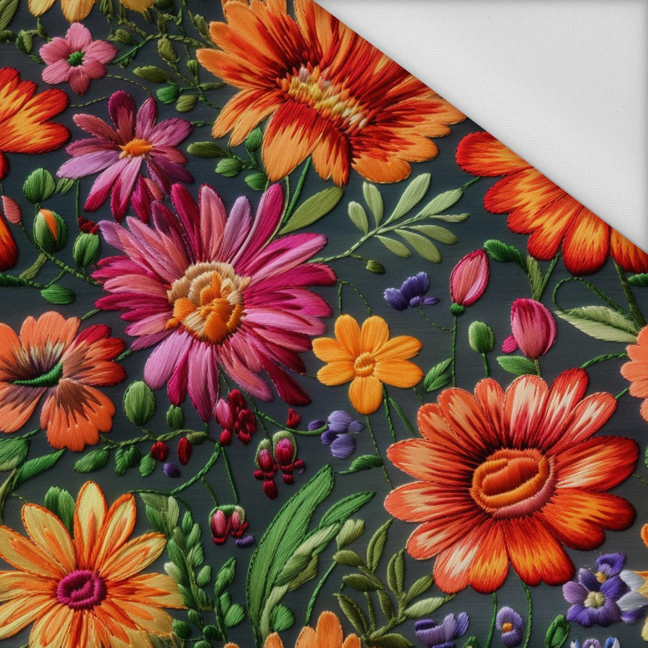 FLOWERS 3D WZ. 2 - tkanina wodoodporna