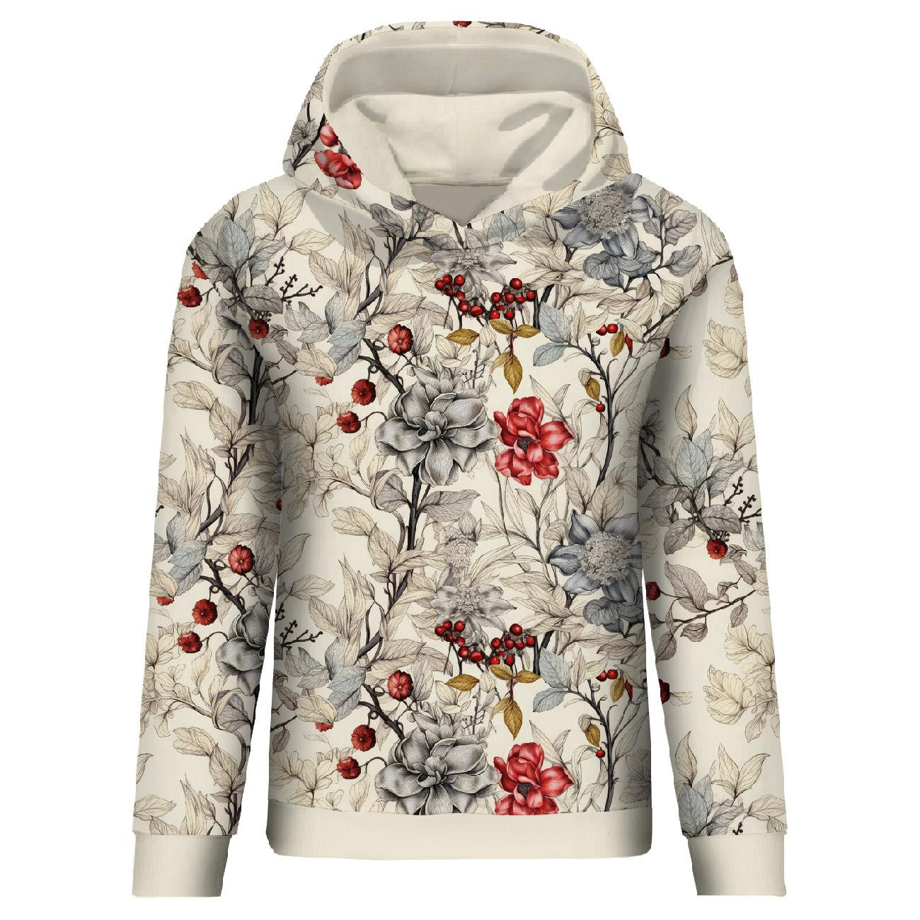 BLUZA DAMSKA (POLA) CLASSIC Z KAPTUREM - FLOWERS wz.16 - zestaw do uszycia