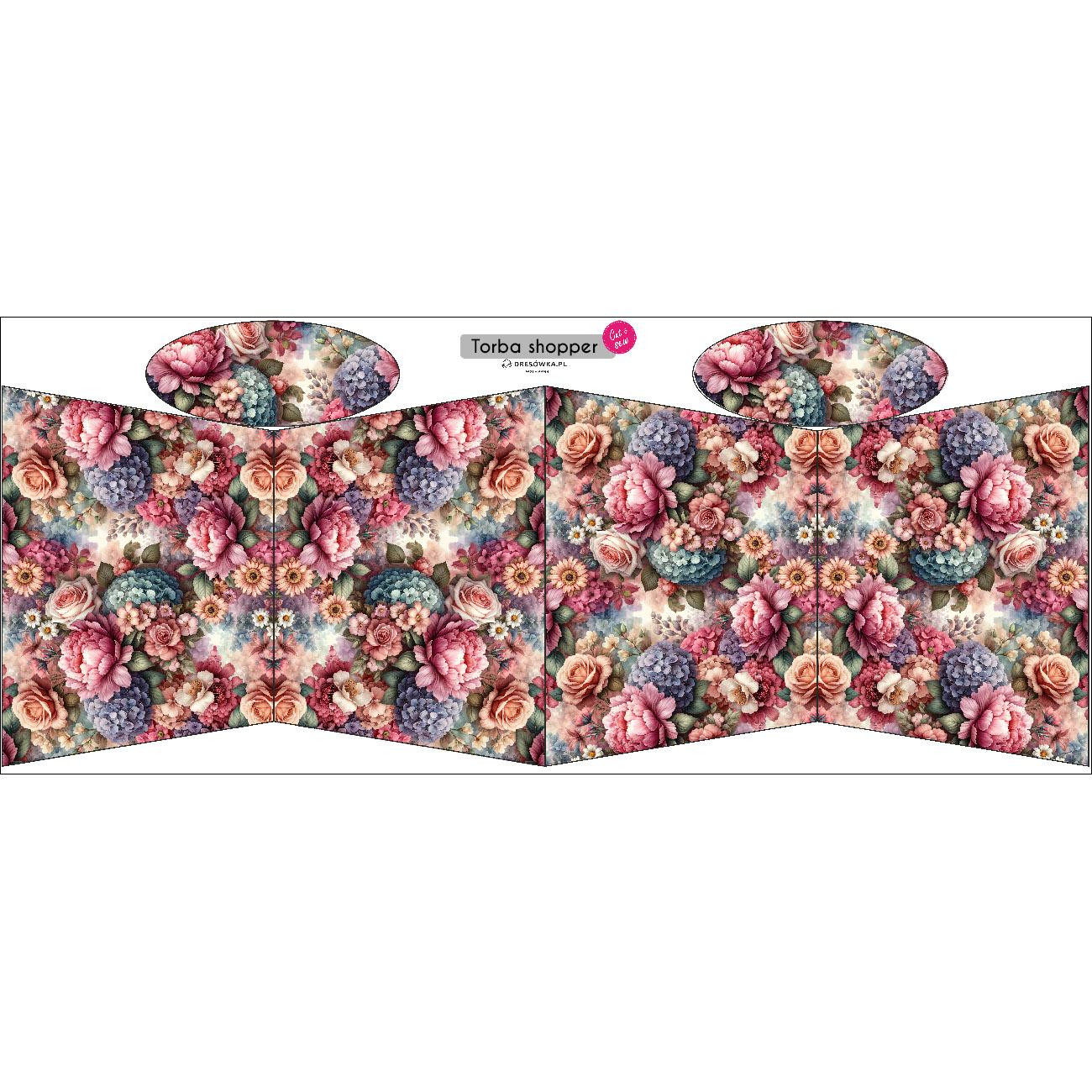 TORBA SHOPPER - FLOWERS WZ.2 - zestaw do uszycia