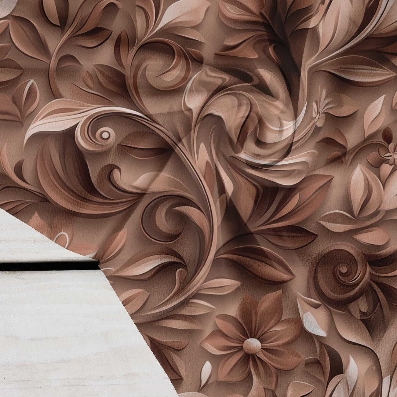 FLOWERS WZ.2/ Mocha Mousse  - Krepa