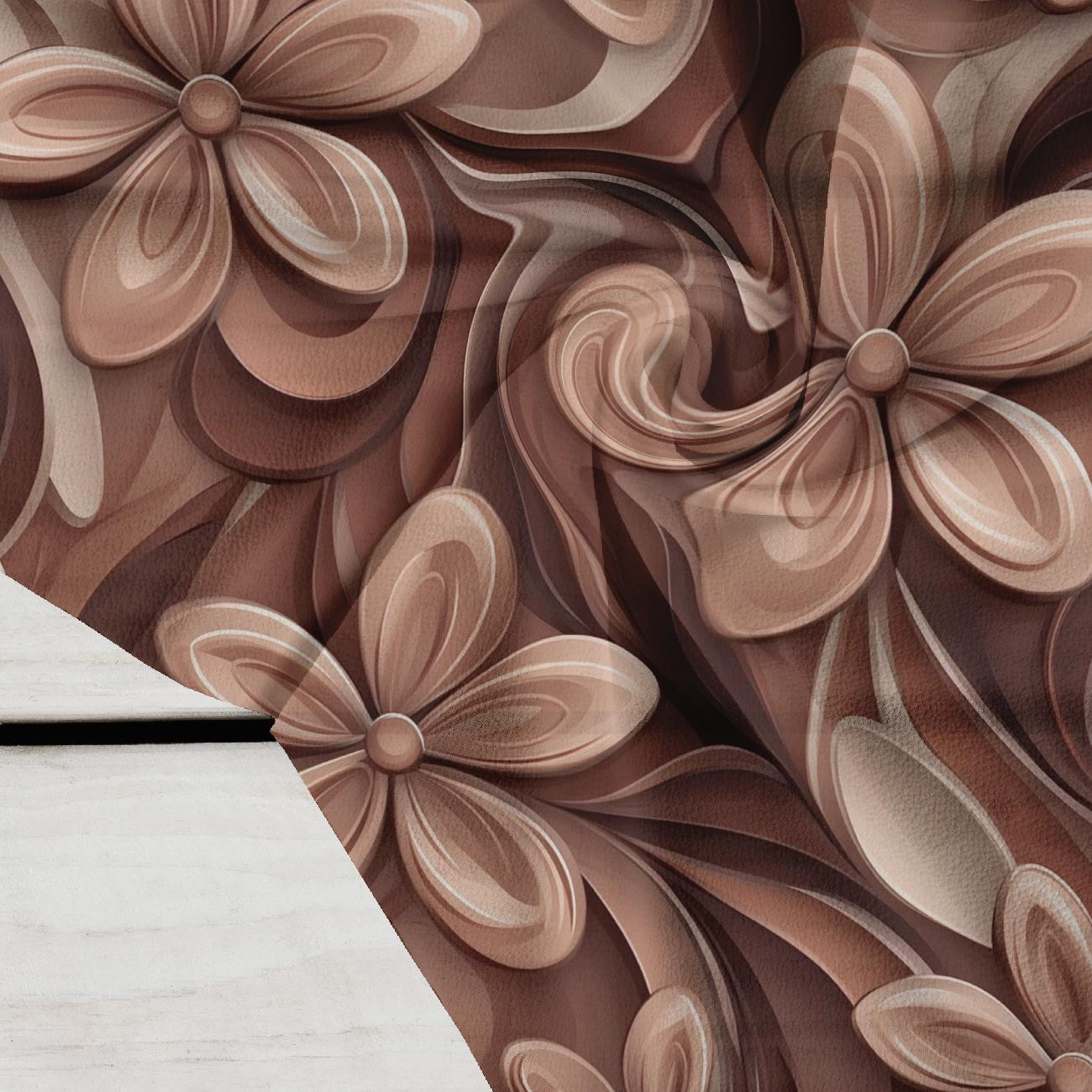 FLOWERS WZ.4/ Mocha Mousse  - Krepa