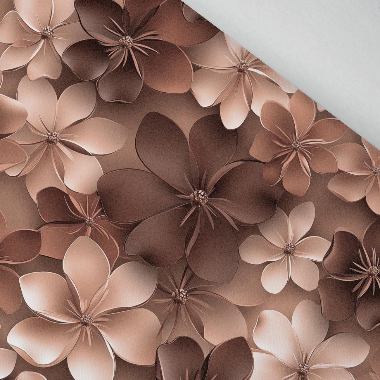 FLOWERS WZ.5/ Mocha Mousse  - dzianina drapana z elastanem ITY