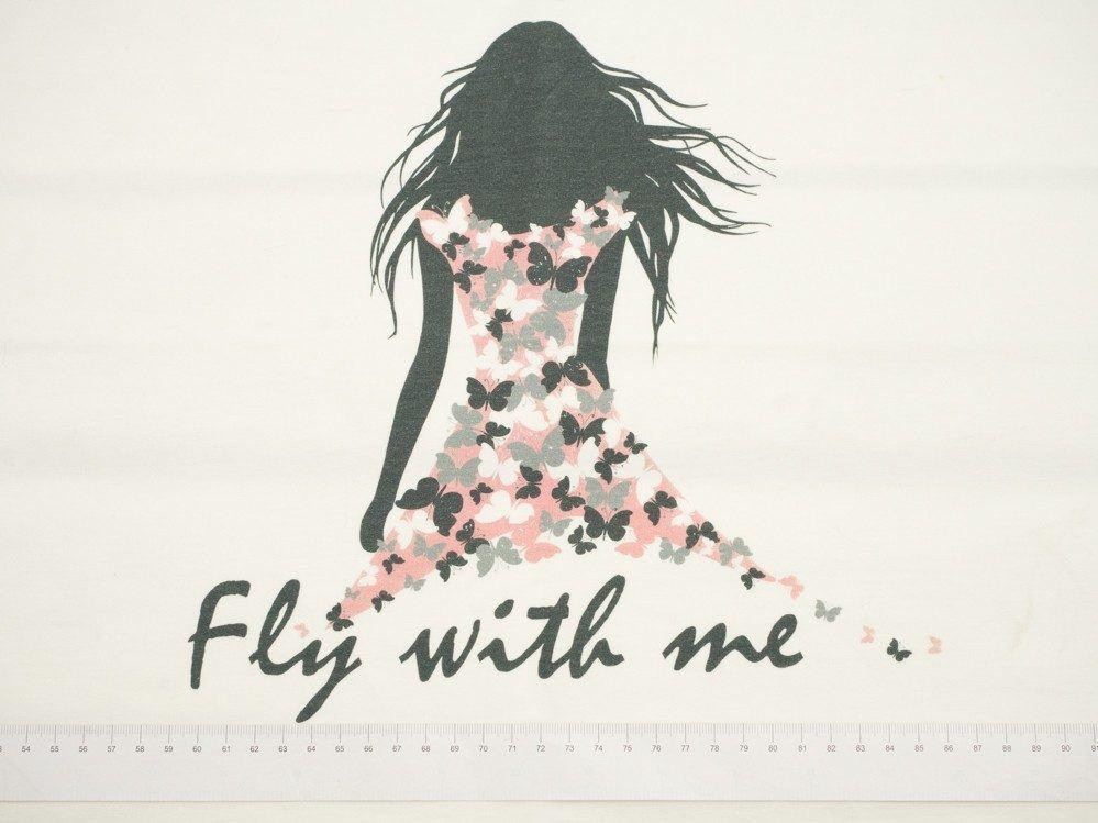 FLY WITH ME - panel dzianina pętelkowa 