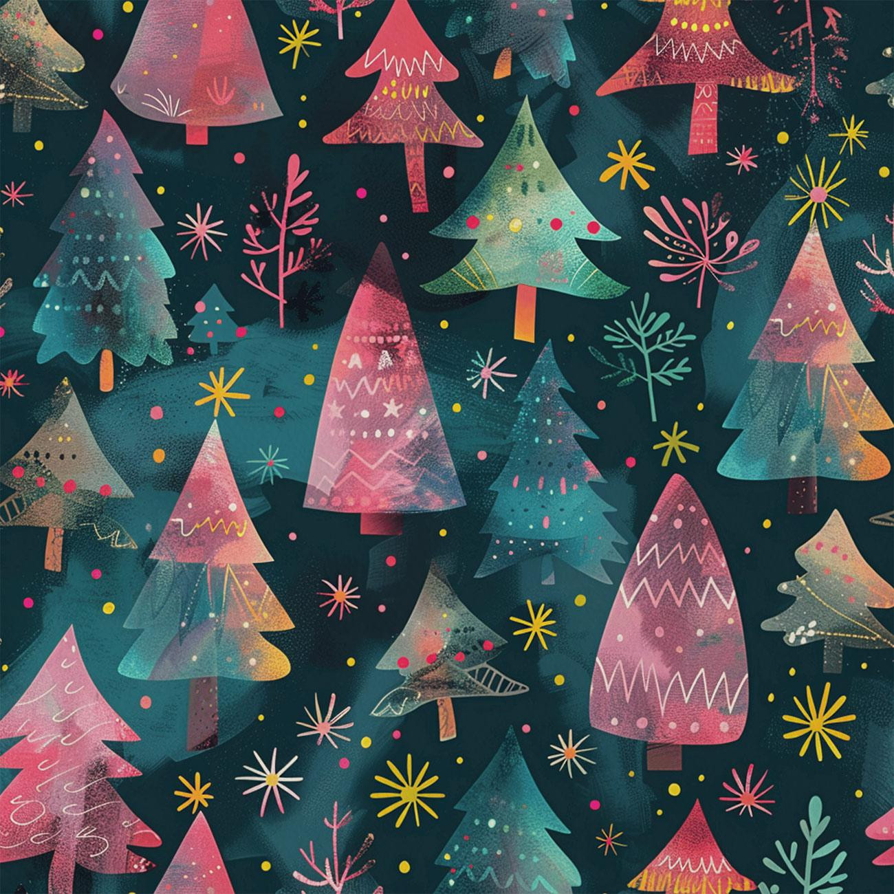 Pink Vintage Christmas wz. 5 - lekka dzianina drapana