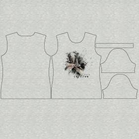 T-SHIRT DAMSKI S - BE FREE (BE YOURSELF) / M-01 melanż jasnoszary - single jersey 