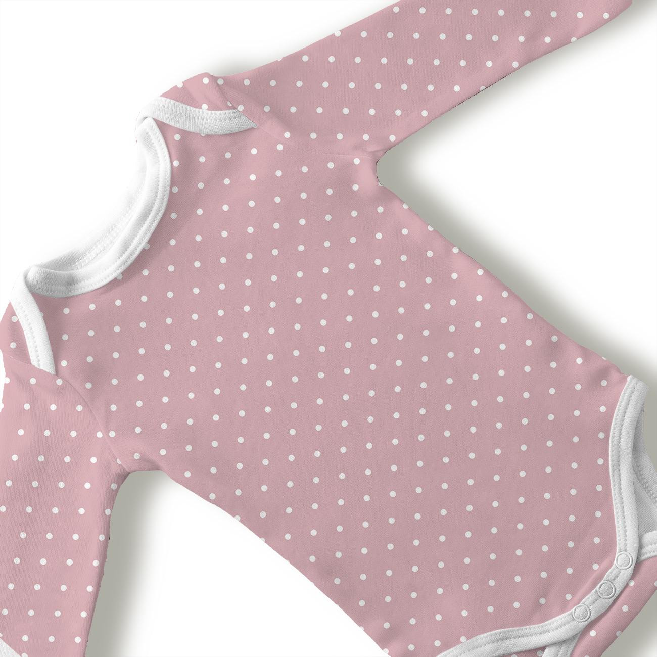 KROPKI BIAŁE / blady róż - single jersey TE210