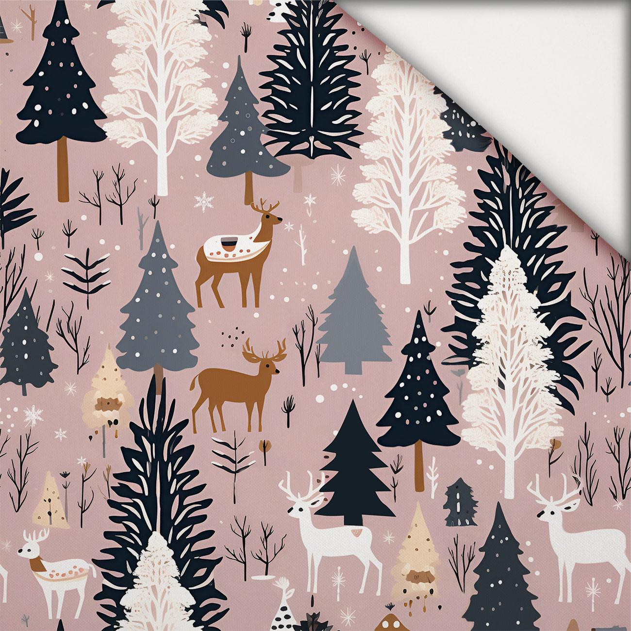 Pink Vintage Christmas wz. 4 - lekka dzianina drapana