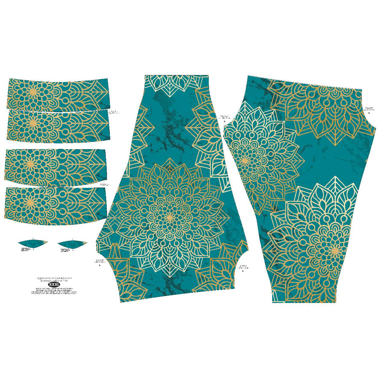 LEGGINSY SPORTOWE - MANDALA wz. 5 / szmaragdowy 