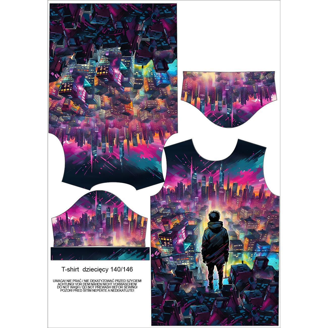 T-SHIRT DZIECIĘCY - NEON GALAXY WZ.6 - zestaw do uszycia (140/146)