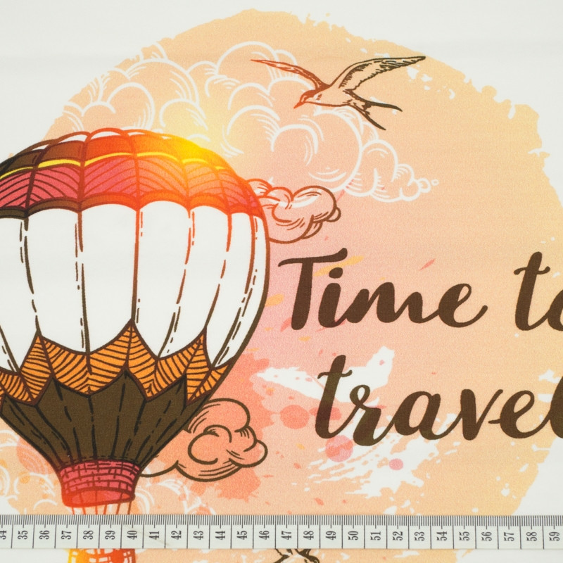 TIME TO TRAVEL - panel dzianina pętelkowa 