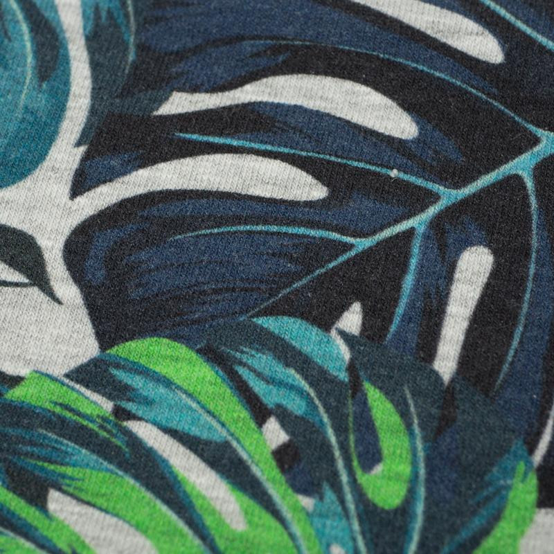 MONSTERA 2.0 / M-01 melanż jasnoszary - dzianina pętelkowa 