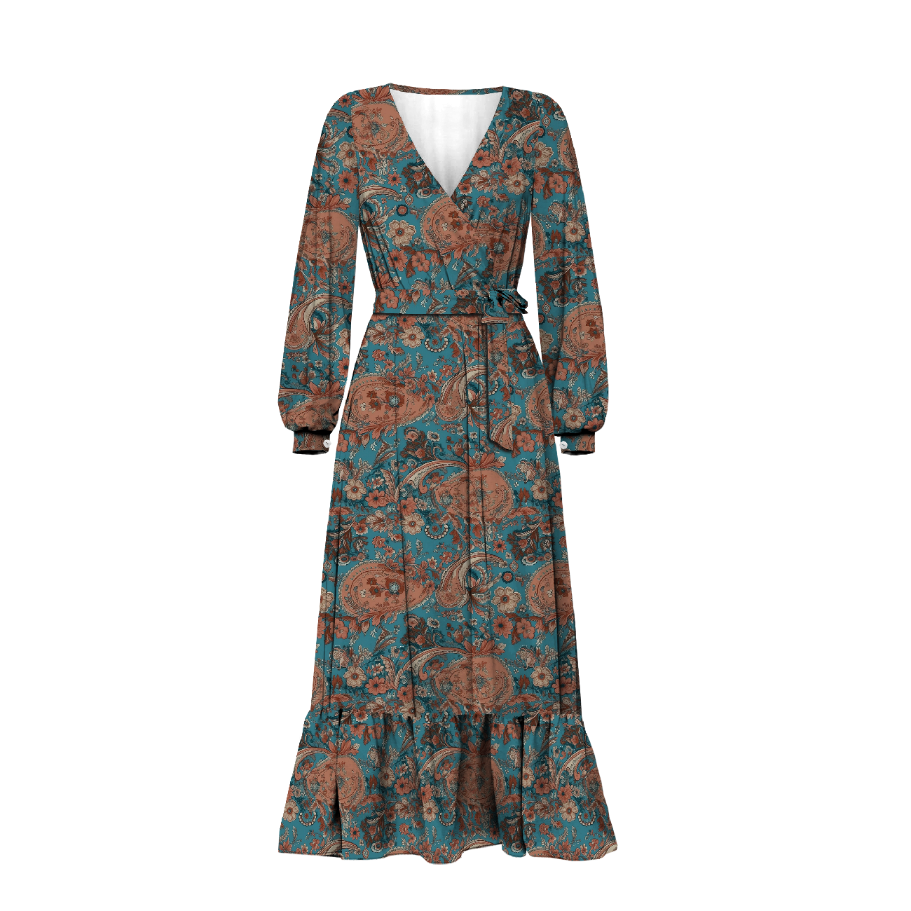 PAISLEY / Mocha Mousse  - dzianina drapana z elastanem ITY