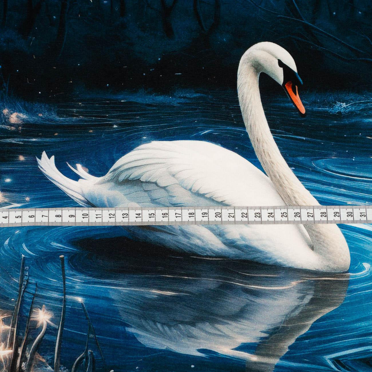GOTHIC SWAN - panel (60cm x 50cm) dzianina pętelkowa