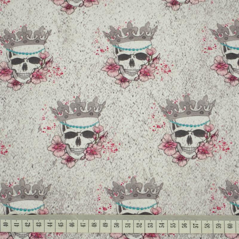 SKULL QUEEN - single jersey z elastanem TE210