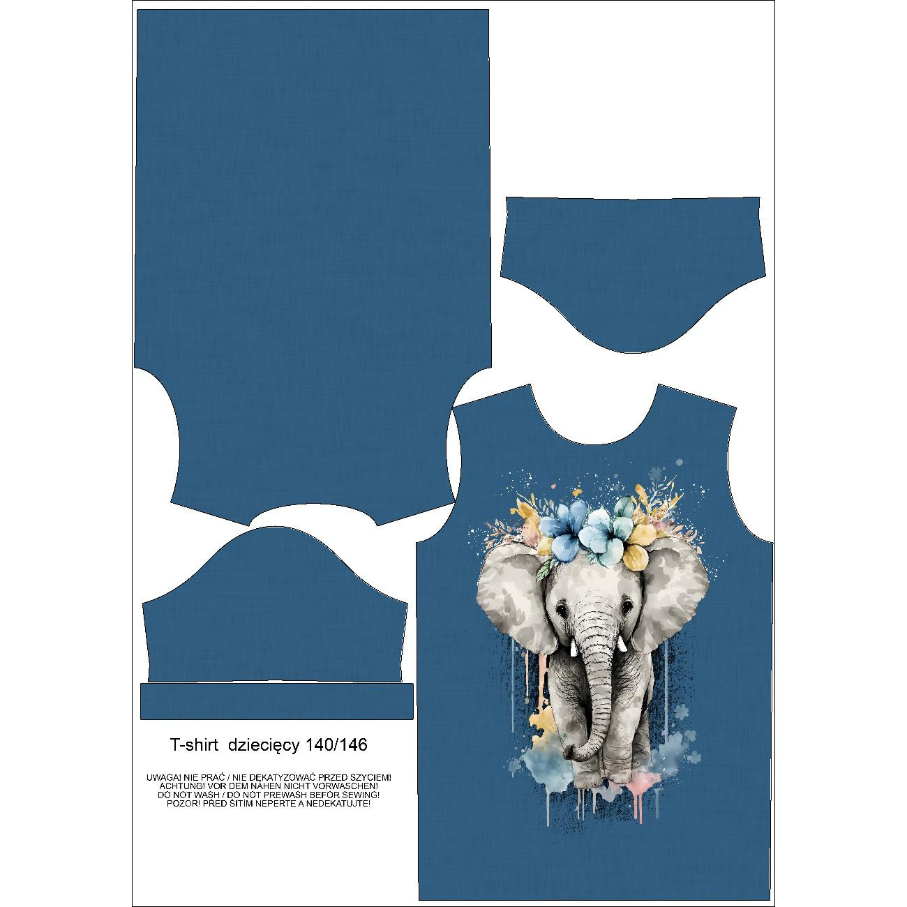 T-SHIRT DZIECIĘCY - BABY ELEPHANT - zestaw do uszycia