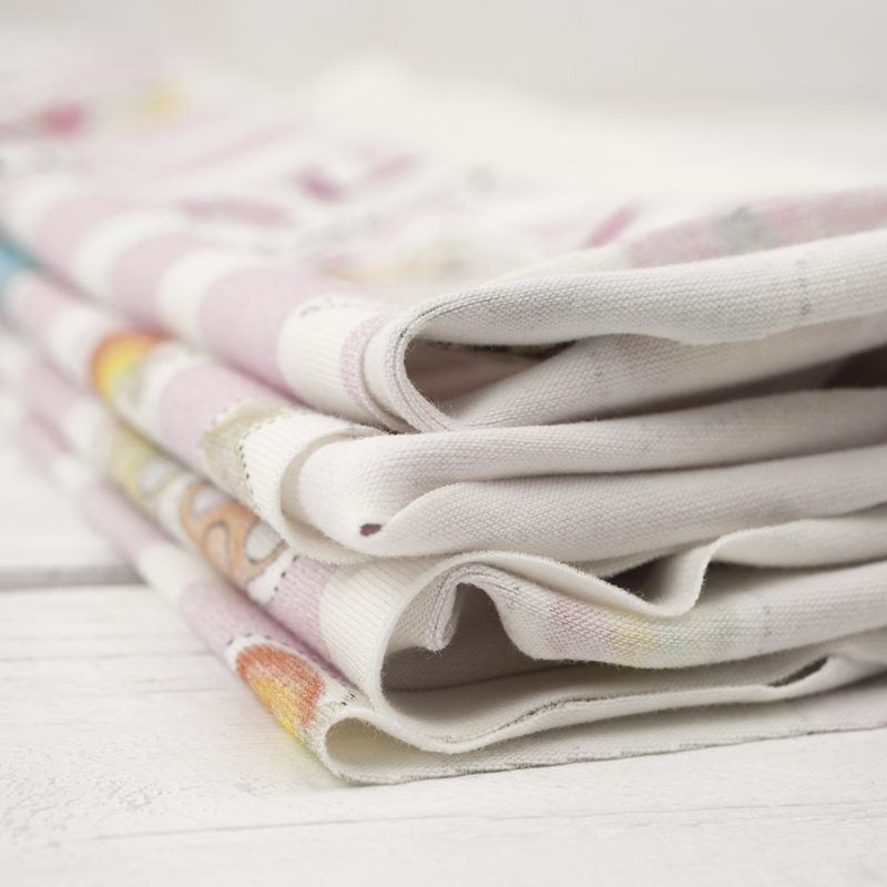 DZIECIĘCY MIX / pasy biało - różowe - Jersey wiskozowy WE210