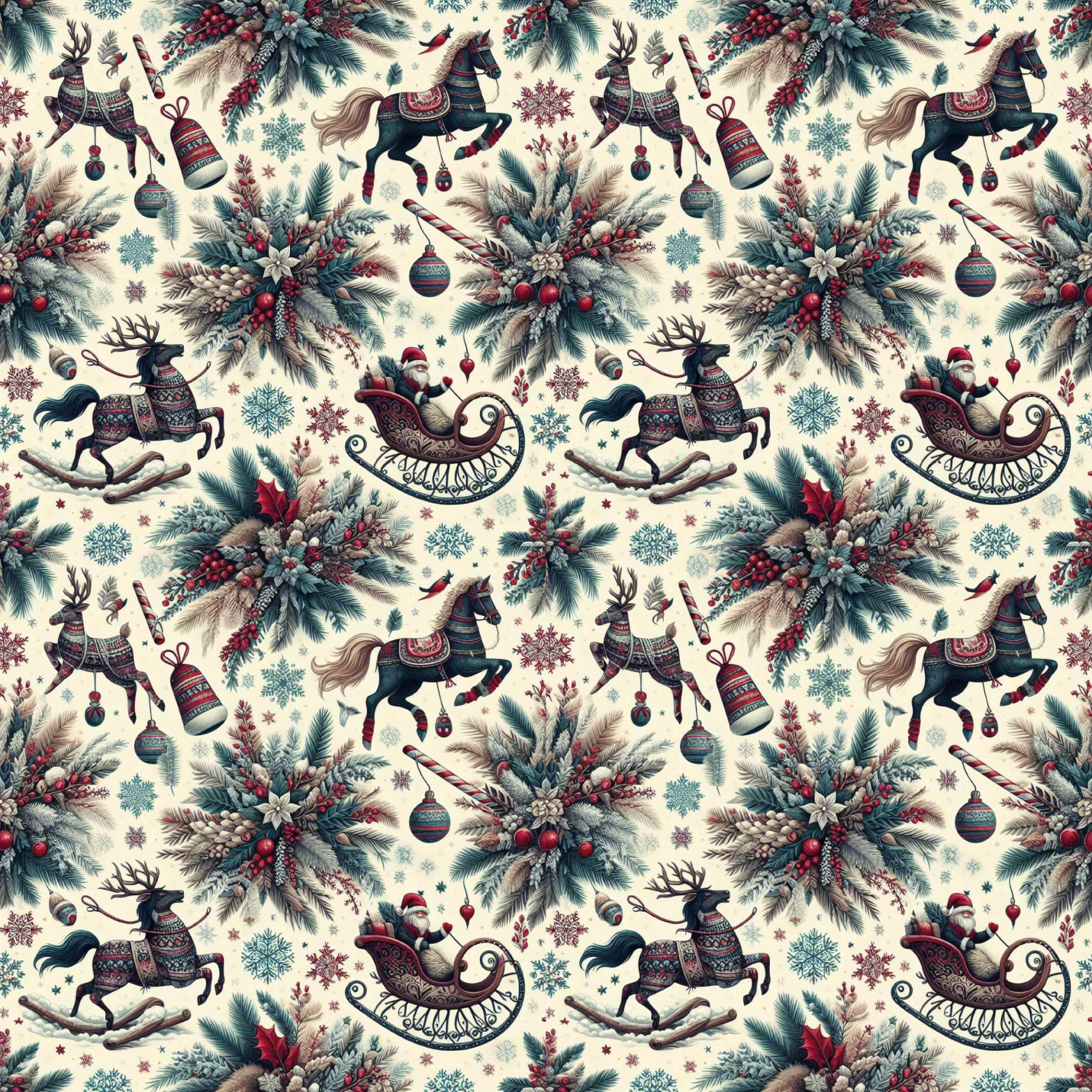 Vintage Christmas wz.19 - lekka dzianina drapana