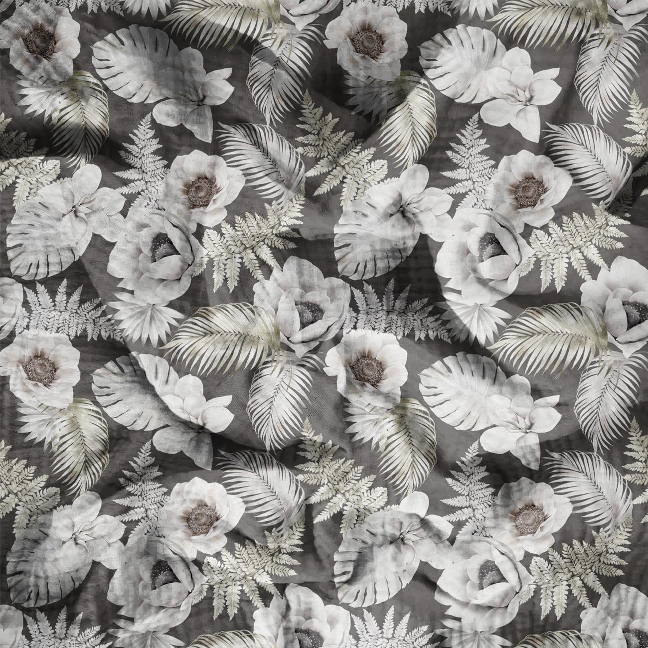 WHITE FLOWERS WZ. 2 - Muślin bawełniany