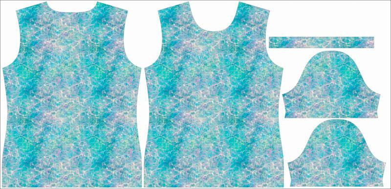 T-SHIRT DAMSKI - TĘCZOWY OCEAN wz. 2 - single jersey