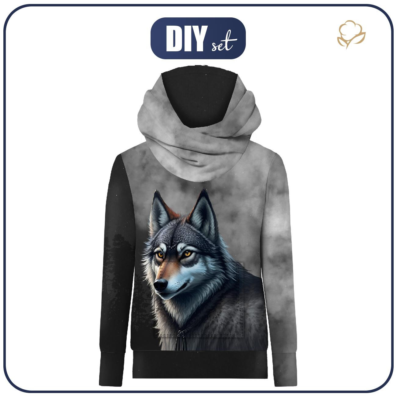 BLUZA HYDROFOBOWA UNISEX - MOON WOLF - zestaw do uszycia