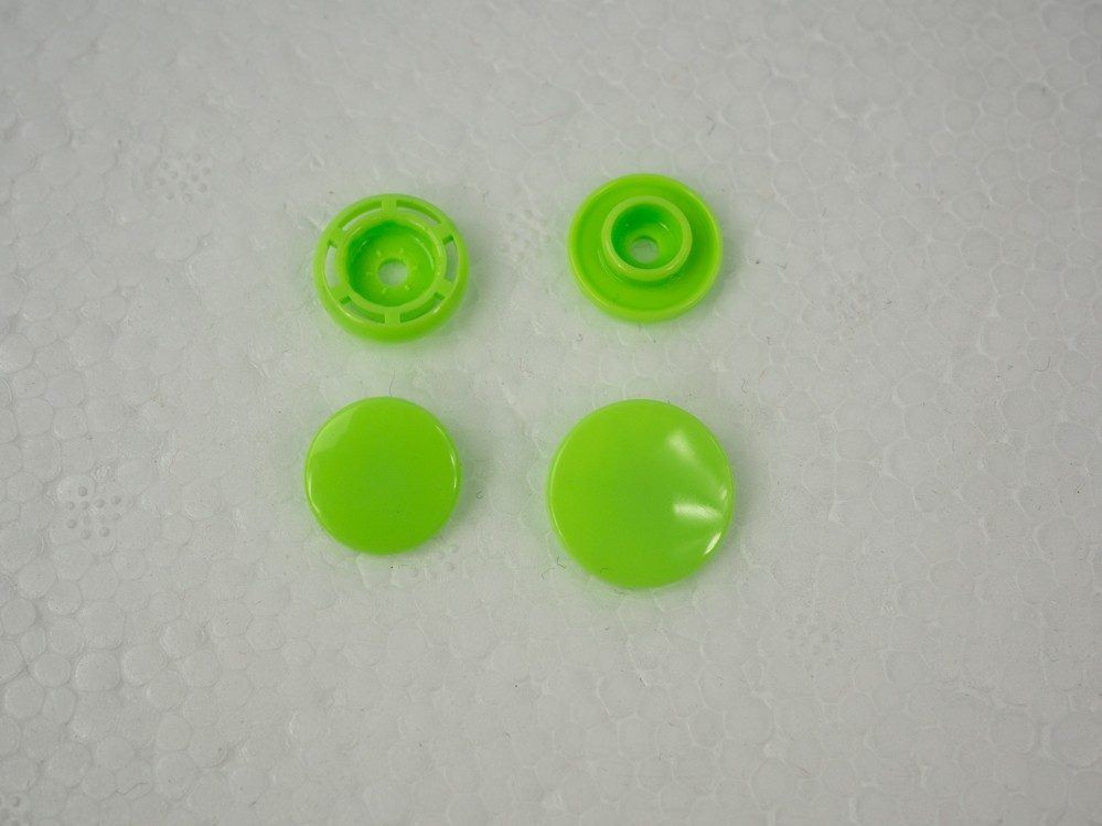 Napy KAM, zatrzaski plastikowe 14mm - limonkowe 10kpl