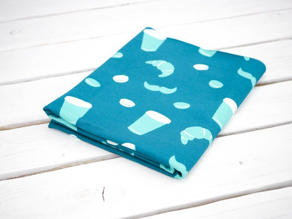 Paris Breakfast ( J'adore Paris) / aqua - single jersey TE210