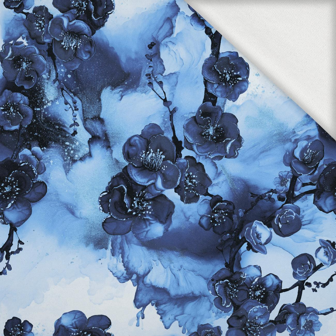 ALCOHOL PASTEL INK wz.7 navy - lekka dzianina drapana