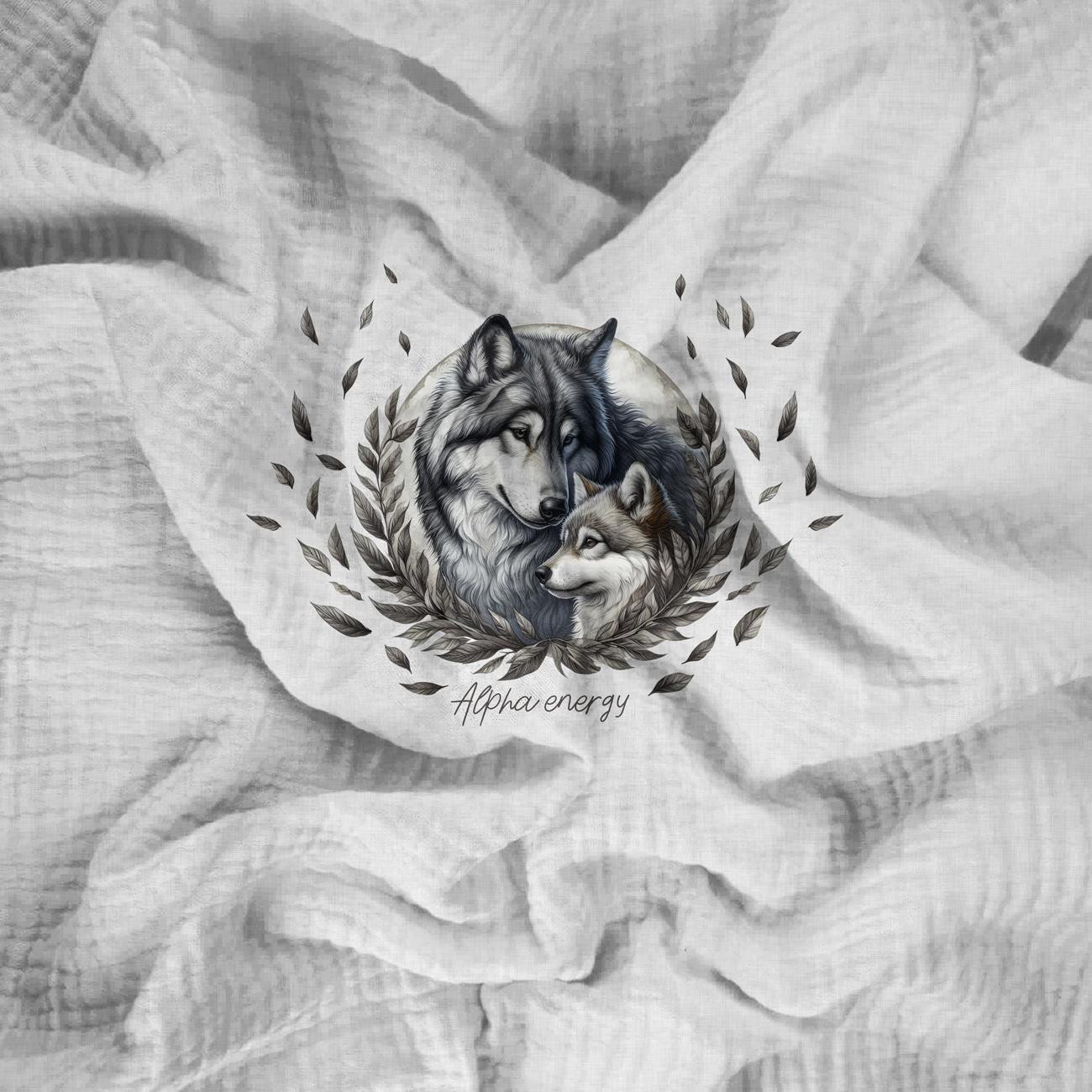 CUTE ANIMALS wz.17 - panel (60cm x 50cm) muślin bawełniany