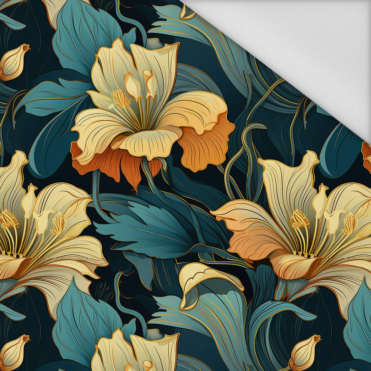 AUTUMN FLOWERS WZ.12 - tkanina wodoodporna