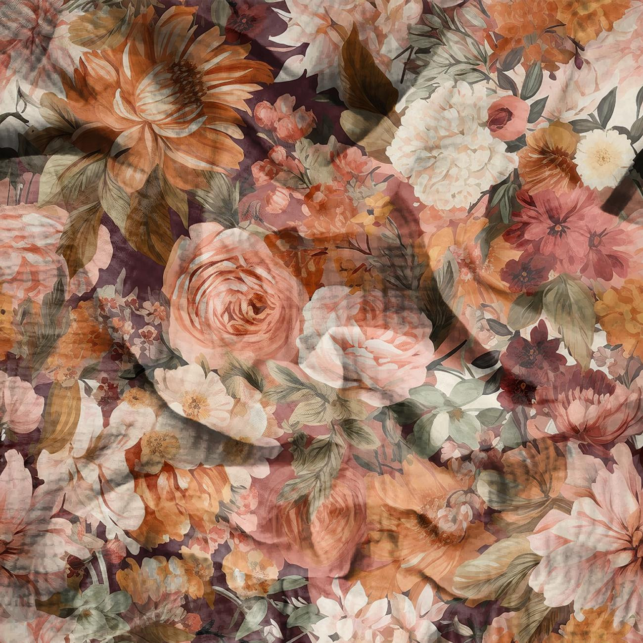 AUTUMN TIME WZ. 2 - Muślin bawełniany