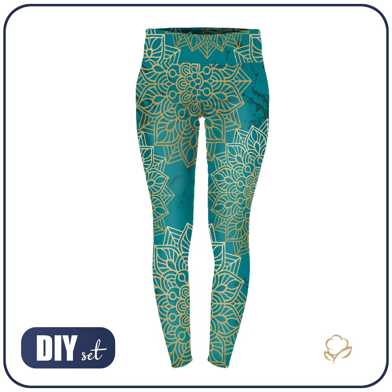 LEGGINSY SPORTOWE - MANDALA wz. 5 / szmaragdowy 