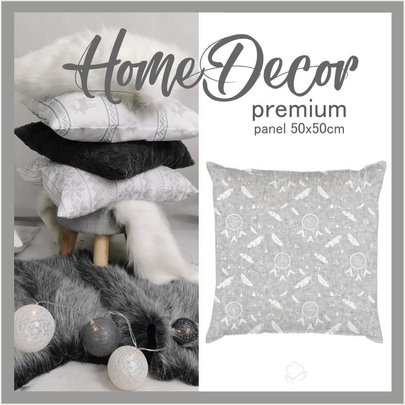 PANEL PODUSZKOWY - ŁAPACZE SNÓW / szary  - HOME DECOR PREMIUM