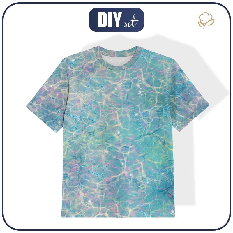 T-SHIRT DZIECIĘCY - TĘCZOWY OCEAN wz. 2 - single jersey