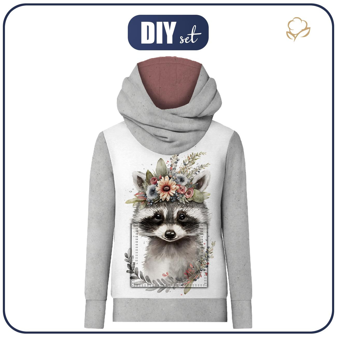 BLUZA HYDROFOBOWA UNISEX - BABY RACCOON - zestaw do uszycia