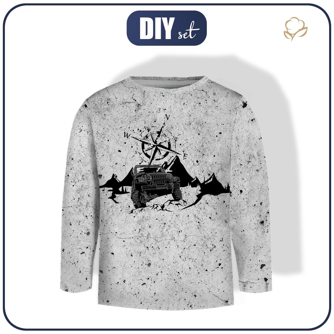 Longsleeve - JEEP / beton - zestaw do uszycia