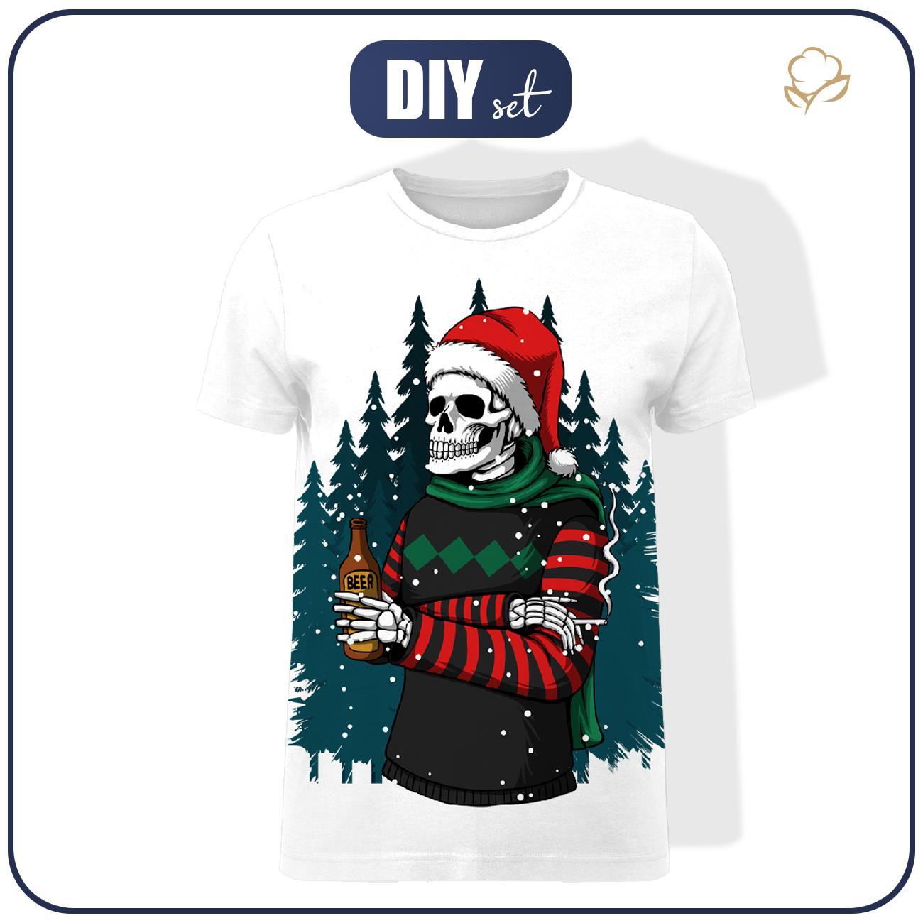 T-SHIRT MĘSKI - JOLLY SKELETON - zestaw do uszycia