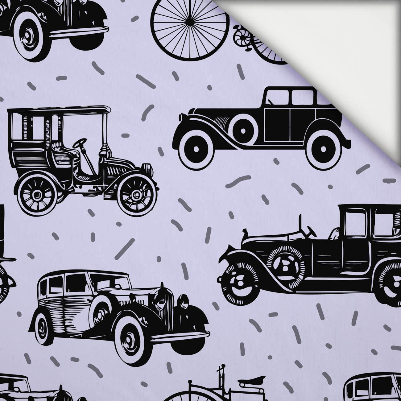 BLACK OLD CARS - lekka dzianina drapana