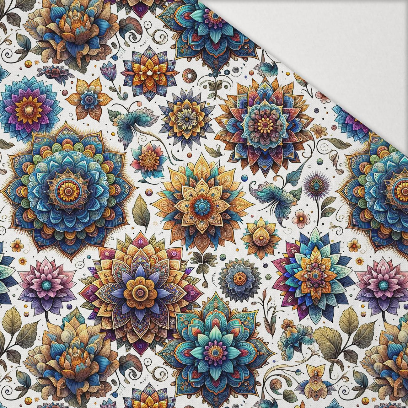 KOLOROWA MANDALA wz. 6 - Hydrofobowa dzianina drapana KOLOROWA MANDALA wz. 6 - Hydrofobowa dzianina drapana