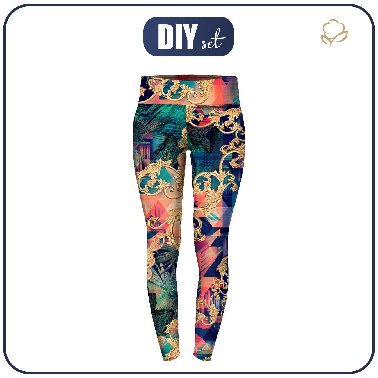 THERMO LEGGINSY DAMSKIE (GRETA) - JUNGLE ORNAMENT - zestaw do uszycia